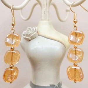 Orecchini Argento 925 Cristallo Ambra - Foto 1 di 1