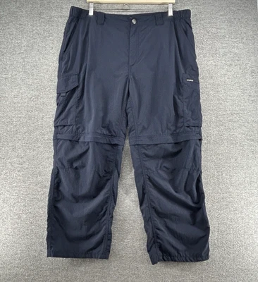 Columbia Convertible Hiking Pants Men Sz 40 Altered 26" Navy Blue Omni Shade - Image 1 of 4