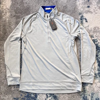 KJUS Golf Pullover Keano Half Zip Long Sleeve Light Grey Mens M 50 $149 NWT - Image 1 of 4