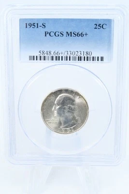 1951-S PCGS MS66+ Washington Quarter Business Strike 25C - Image 1 of 2