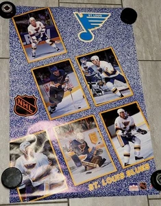 1989-90 St. Louis Blues Team Collage Starline Poster 22.5" X 34" Hull - Picture 1 of 3