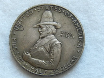 1920 D pilgrim half dollar commemorative silver half dollar coin - Image 1 of 2