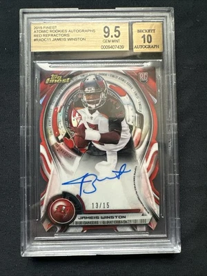 Jameis Winston 13/15 ON CARD RC Auto BGS 9.5/10 2015 Topps Finest Red Refractors - Image 1 of 2