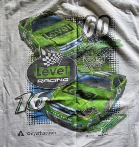 Vintage Fruit of the Loom Nascar Level Racing Shirt - Size Large Single Stitch - Picture 1 of 7