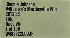 JIMMIE JOHNSON 2013 #48 LOWE'S MARTINSVILLE RACED WIN ELITE - Picture 1 of 24