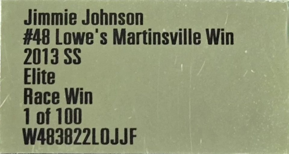 JIMMIE JOHNSON 2013 #48 LOWE'S MARTINSVILLE RACED WIN ELITE - Image 1 of 4