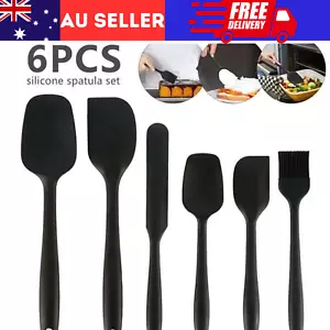 6Pcs Silicone Spatula Set Non stick Spoon Utensil Heat Resistant Baking Tools AU - Picture 1 of 7