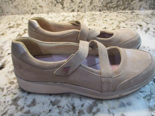 NEW BALANCE Aravon Sandali Mary Jane Donna Pelle Marrone Taglia 12D Zeppa Suola Vibram Scarpe B7