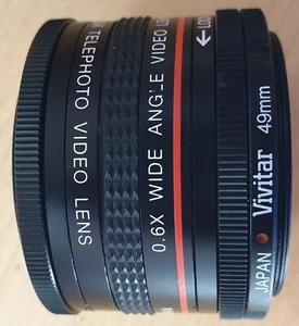 Vivitar 0.6X Wide Angle & 1.5X TelephotoTwo-In-One Video Lense 46mm & 52mm - Bild 1 von 2