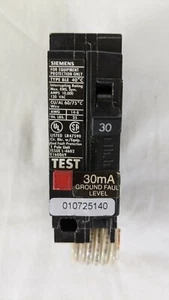 Siemens Type BLE 1 pole 30 AMP GFI 30mA circuit breaker 120 VAC, New Take-Offs - Picture 1 of 5