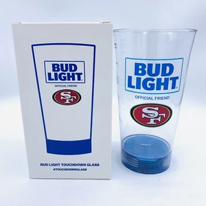 San Francisco 49ers Bud Light Light Up Touchdown Glass NFL Bluetooth Sync - Picture 1 of 7