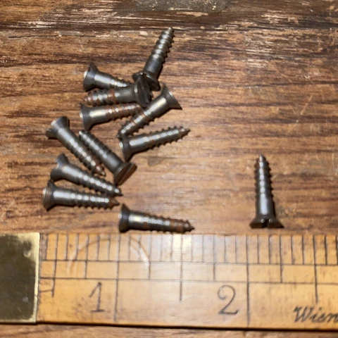 Antique Wood Screws Slotted Flat Head Bright Iron #6 X 5/8” American Made Cover