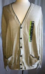 John Bartlett Mens Oatmeal Button up Cardigan Sweater Size XXL 100% Cotton - Picture 1 of 2
