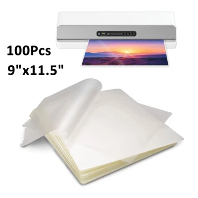 100 Hojas Laminadoras Térmicas Transparentes Bolsas Laminadoras 9"x11.5" Letra Tamaño 3 mil Foto 1 de 4