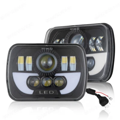 Par de faros LED DRL de 7X6" para Mitsubishi Mighty-Max DOT señal de giro alta/baja Foto 1 de 4