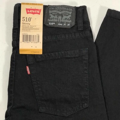 NUEVO Jeans Levis Boys 510 Calce Ajustado Rendimiento Diario Talla 14 Reg 27x27 Negros Foto 1 de 4