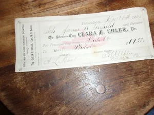 ZUM DAMPFSCHLEPPER CLARA E. UHLER ZUM TRANSPORT VON PHILA. TO WEST PHILA. NOV 18TH - Bild 1 von 2