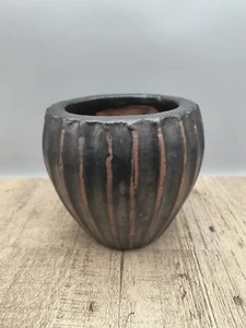 Antique Terracotta Pottery Decorative Planter 5" Drip Glaze, Unique, Thick Heavy - Picture 1 of 10