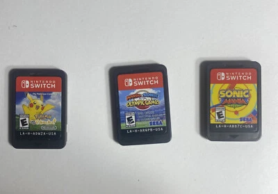 Nintendo Switch Game Lot Of 3 Kids Games Mario Sonic Pikachu - Image 1 of 2