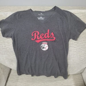 Cincinnati Reds Womens Tshirt Mr Red Medium Gray Short Sleeve Casual Fanatics - Picture 1 of 4