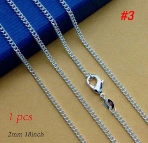 16-30 inches Silver Plated Curb Chain Necklace Rolo 40-75 cms Replacement UK N85 - Picture 1 of 12