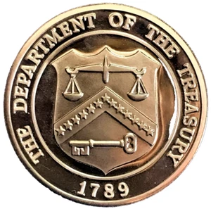 Bronzo 1789 Dipartimento del Tesoro Proof Medaglione dal 1982 US Mint Proof Set - Foto 1 di 2