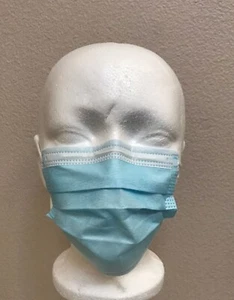 [BAMBINI] 50 PZ Maschera Viso Monouso 3 Strati Non Medica Paraorecchie Copri Bocca - Blu - Foto 1 di 4