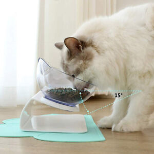 Pet Feeding Bowl Cat Water Bowl Fall Resistant 15 Degree Tilt Single Food Bowl