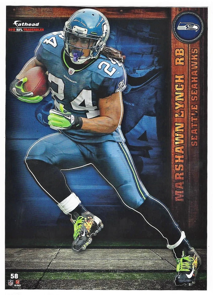 ADESIVO MARSHAWN LYNCH FATHEAD TRADEABLES SEATTLE SEAHAWKS CAL BEARS 2012 #58 - Imagem 1 de 3