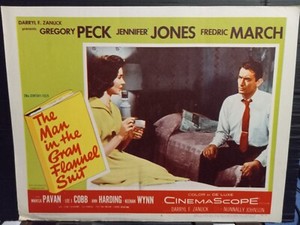 Lobby Card 1956 MAN IN THE GRAY FLANNEL SUIT Gregory Peck Jennifer Jones serious