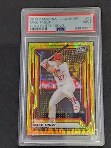2019 Panini National Convention VIP Gold Prizm 6/10 Mike Trout #53 PSA 9 - Picture 1 of 2
