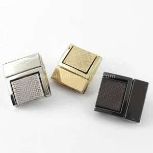 1pc Rectangular Press Push Locks Metal Spring Lock Snaps Leather Crafts Accessor - Picture 1 of 12