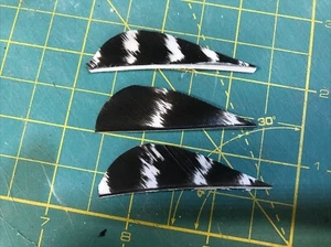2" Right Wing Parabolic Natural Barred Feather Fletching, 25Pk Archery 🇺🇸 - Picture 1 of 2