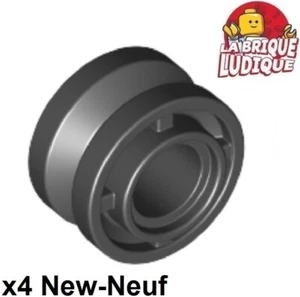 Lego 4X Wheel Rim 11Mm D. X 8Mm Center Groove Black 42610 New - Picture 1 of 1