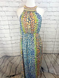 HD In Paris Maxi Dress Women's 2 Multicolor 100% Polyester Sleeveless Round Neck - Picture 1 of 9