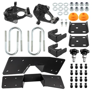 Front 2" Drop Spindles Rear 6" Flip C Notch Kit For Chevy Silverado 1500 1999-06 - Picture 1 of 12