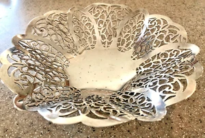 Lovelace International Silver Plate 7.5" Candy Dish Reticulated Footed Bowl - Picture 1 of 11