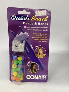 Cuentas y bandas trenzadas rápidas CONAIR 2001 Y2K nuevas selladas #CBD10RP sin herramienta - Imagen 1 de 6
