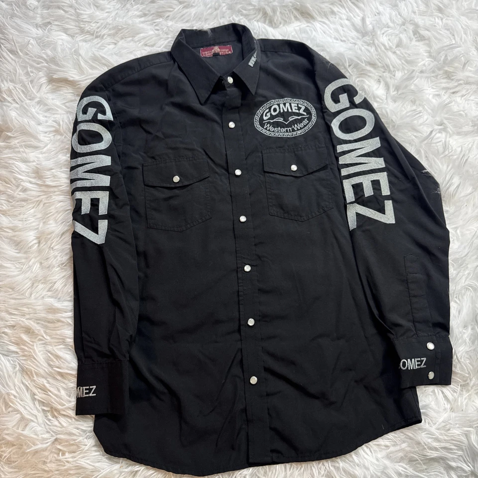 GOMEZ Western Wear Mens Small Black Pearl Snap Shirt Embroidery Cowboy Rodeo - Image 1 of 4