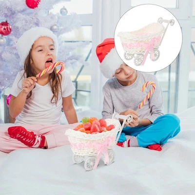 Woven Storage Basket Candy Container Basket Desktop Shopping Cart Adornment - image 1 of 4