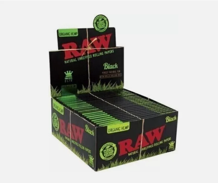 RAW Organic Hemp Black King Size – 50 Libretti Cartine Naturali Slim - Image 1 of 1