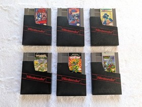 6 NES Games Lot Mega Man 2 & 3 Teenage Mutant Ninja Turtles 1 2 & 3 Nintendo