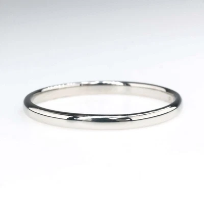 Alianza de boda media redonda de platino de 2,1 mm de ancho talla 11 Foto 1 de 4