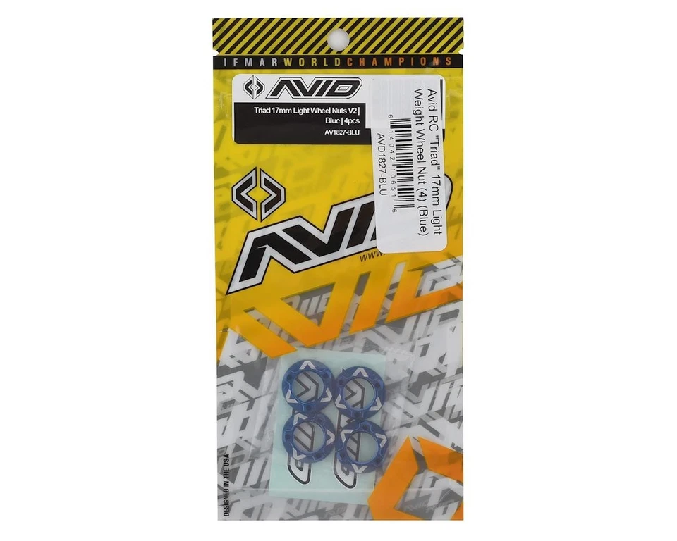 AVD1827-BLU Avid RC "Triad" 17mm Light Weight Wheel Nut (4) (Blue) box13 - Image 1 of 2