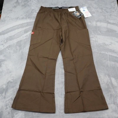 Dickies Pants Womens LP Brown Medical Uniform Cargo Pockets Boot Cut Bottoms - Image 1 of 4