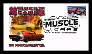 DR JIM STAMPS US COVER MUSCLE CARS 1969 DODGE CHARGER DAYTONA FDC PANDA CACHET - Picture 1 of 2