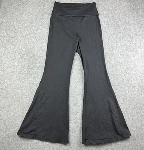 Pantalones de tiro alto Aerie OG plegables súper acampanados para mujer L largos desgastados desteñidos negros - Imagen 1 de 14