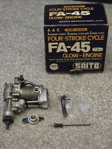 Saito FA 45 Four-Stroke RC Nitro Engine Vintage Plane Engine - Picture 1 of 2
