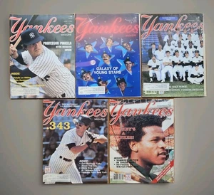 Lot Of 5 YANKEES MAGAZINE Vol. 4 #4 1983 Vol.5 #8-11 1984-85 MATTINGLY RICKEY - Picture 1 of 11