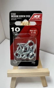 ACE Medium Screw Eyes - 10 Pack (1-1/8 in) - Zinc-Plated Hardware (#51562) 🔩 - Foto 1 di 10